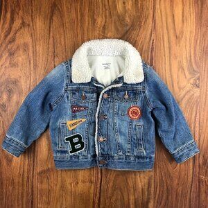 Baby Gap Denim Sherpa Jacket with Patches